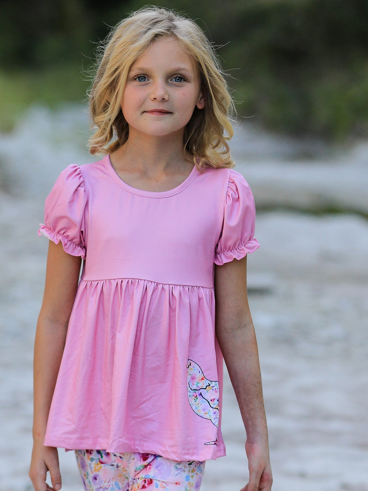 Rylee Faith Designs - Pink Girls Farm Animals Bell Bottoms outfit - alternate view 2