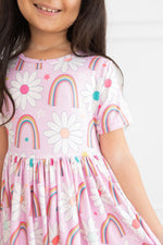 Rainbow Daisies S/S Pocket Twirl Dress - Image 2
