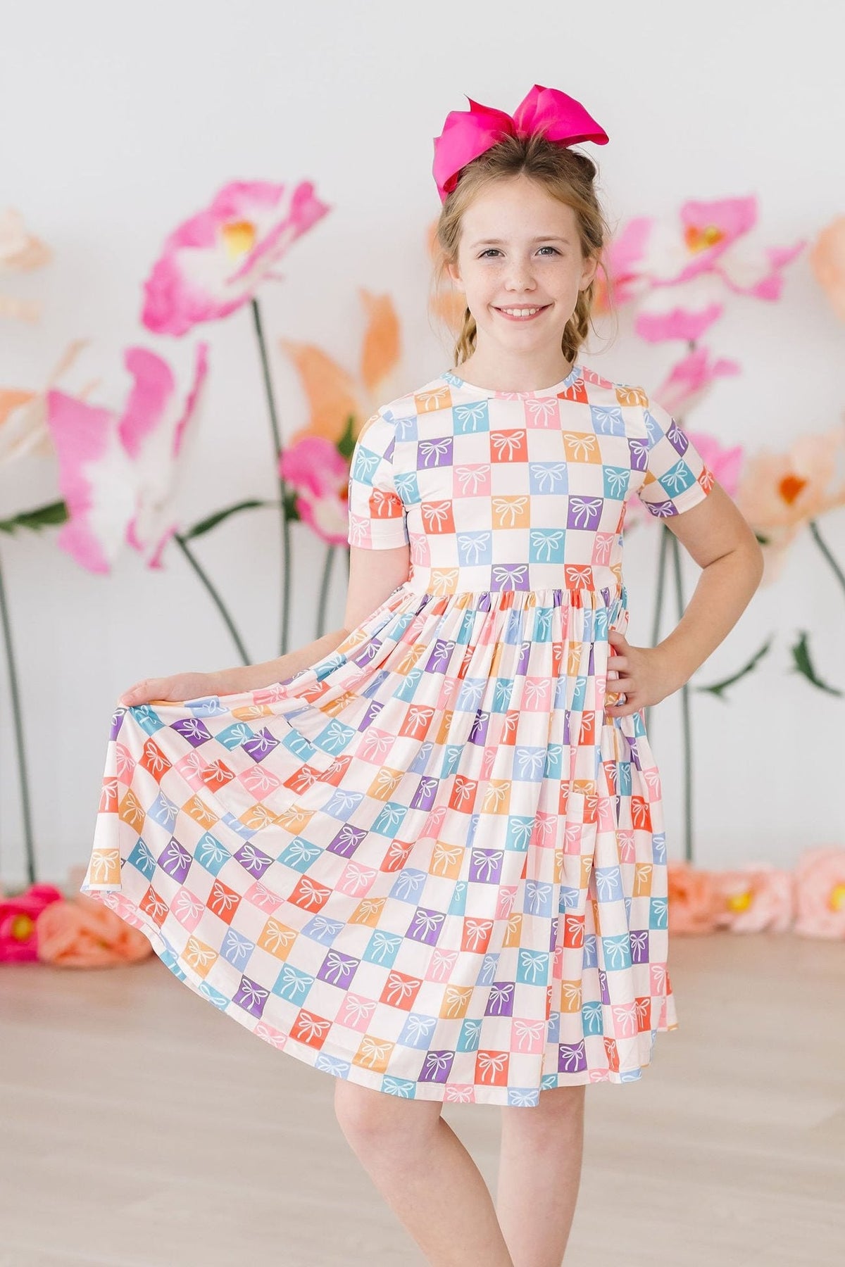 Rainbow Ribbons S/S Pocket Twirl Dress - Image 4