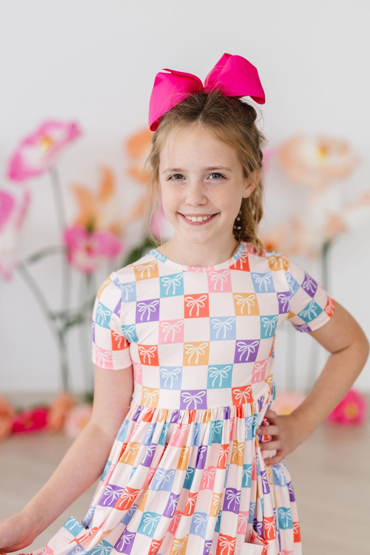 Rainbow Ribbons S/S Pocket Twirl Dress - Image 5