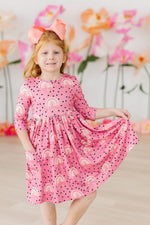 Rainbow Wishes 3/4 Sleeve Pocket Twirl Dress - Image 5