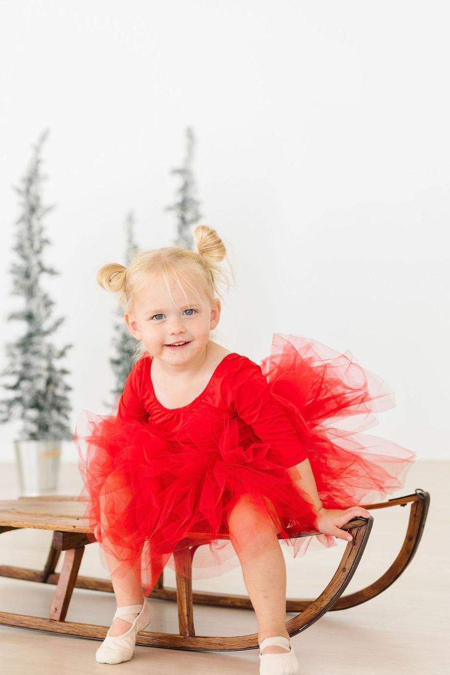 Red 3/4 Tutu Leotard - Image 2