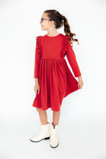 Red L/S Ruffle Twirl Dress - Image 3