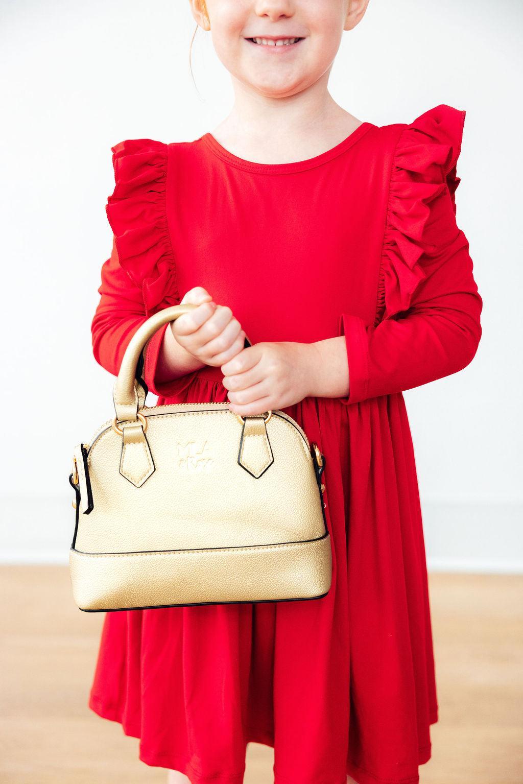 Red L/S Ruffle Twirl Dress - Image 5