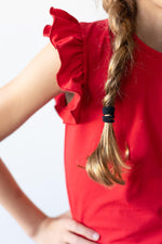 Red S/S Ruffle Tee - Image 3