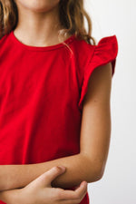 Red S/S Ruffle Tee - Image 6