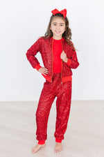 Red Sequin Joggers - Image 2