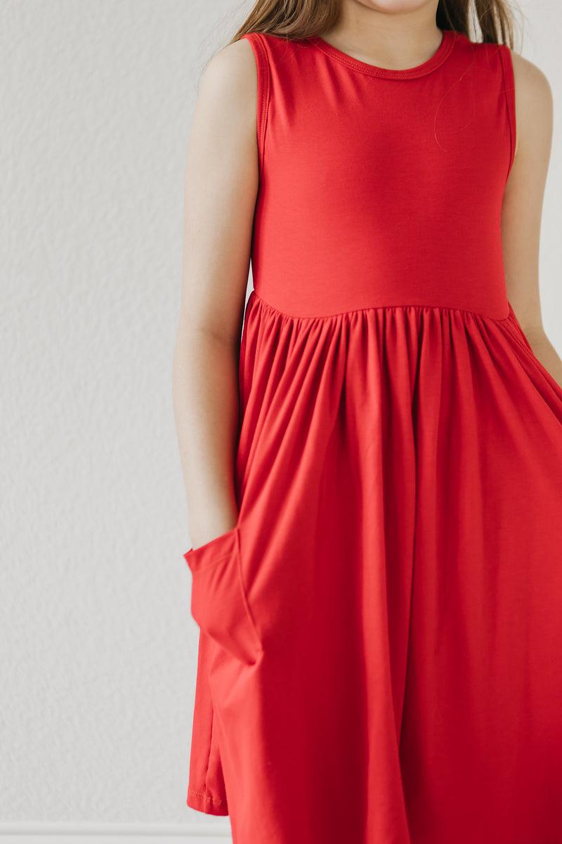 Red Tank Pocket Twirl Dress - Image 4
