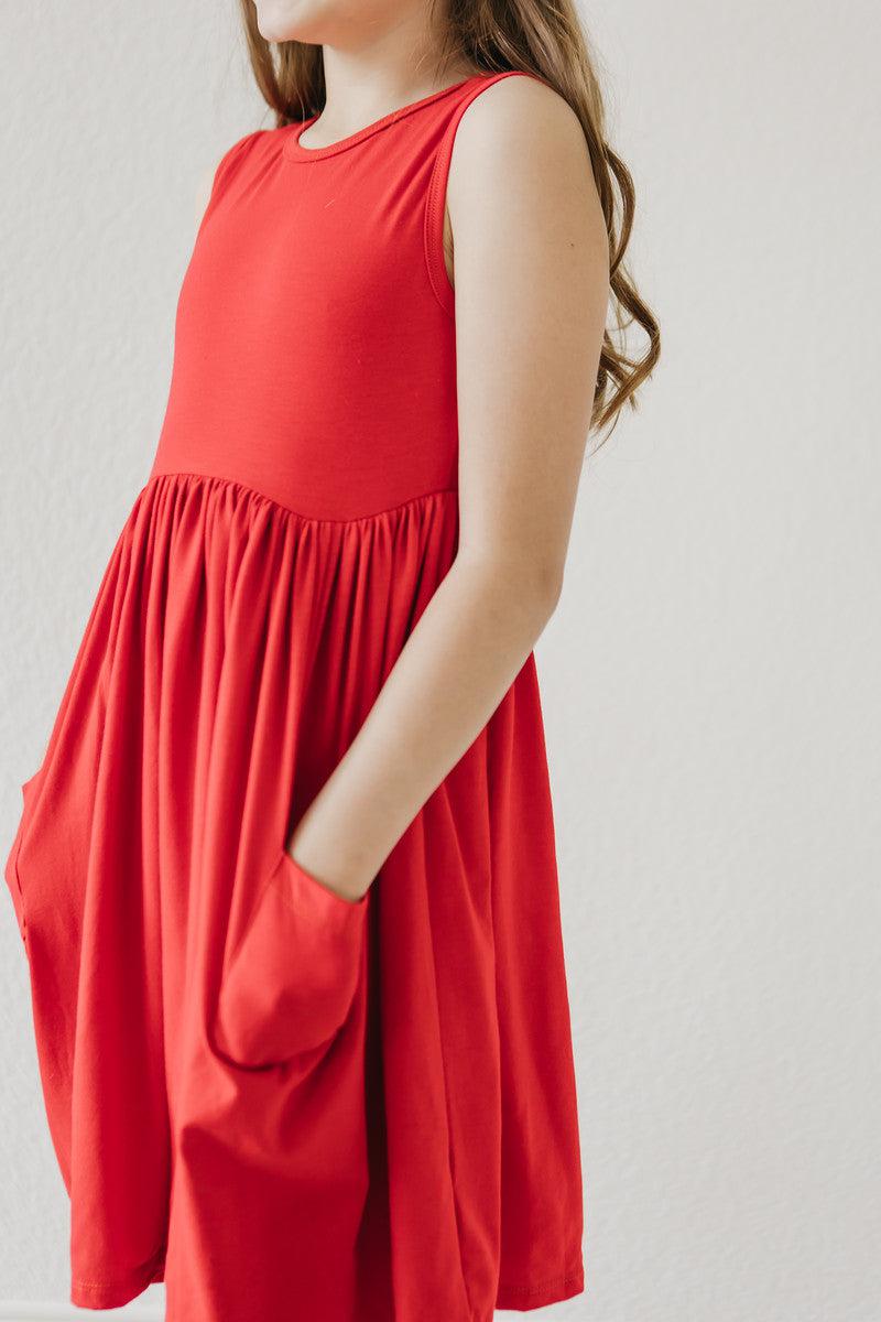 Red Tank Pocket Twirl Dress - Image 5