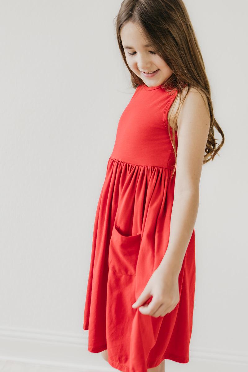 Red Tank Pocket Twirl Dress - Image 6