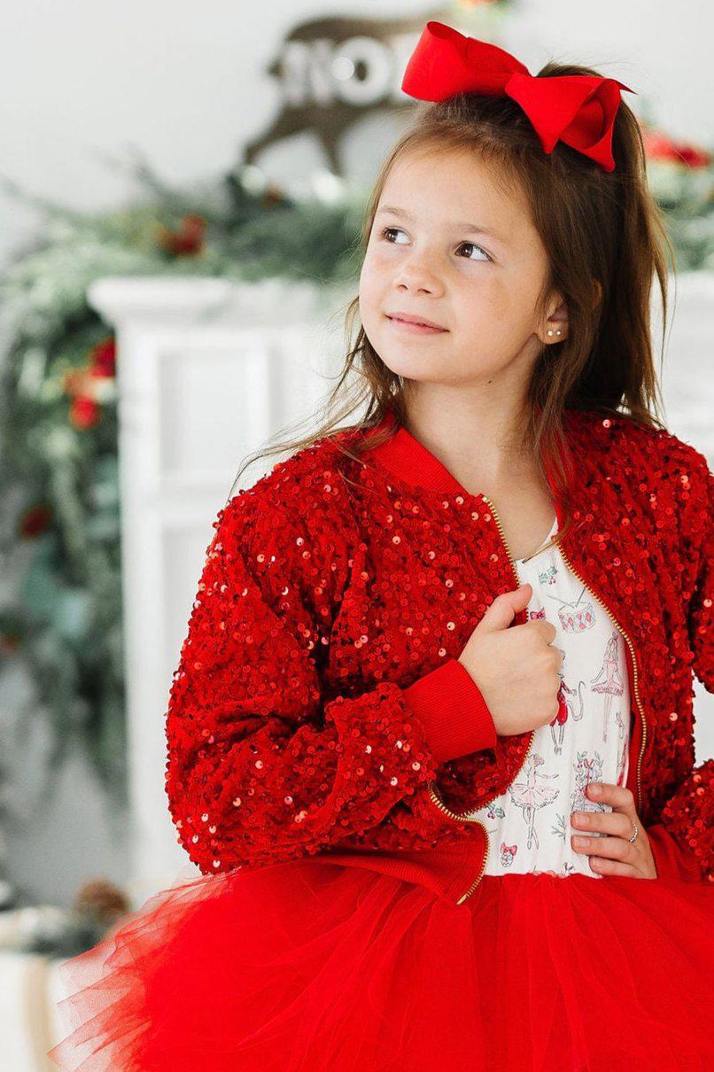 Red Velvet Sequin Jacket - Image 6