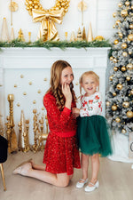 Red Velvet Sequin Twirl Skort - Image 2