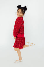 Red Velvet Sequin Twirl Skort - Image 3