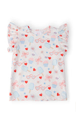 Red, White, & Sweet S/S Ruffle Tee