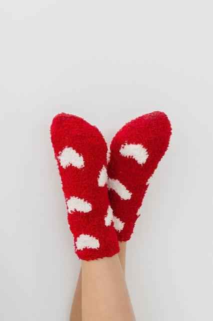Red/Coconut Heart Cozy Socks by Mila & Rose - alternate view 3