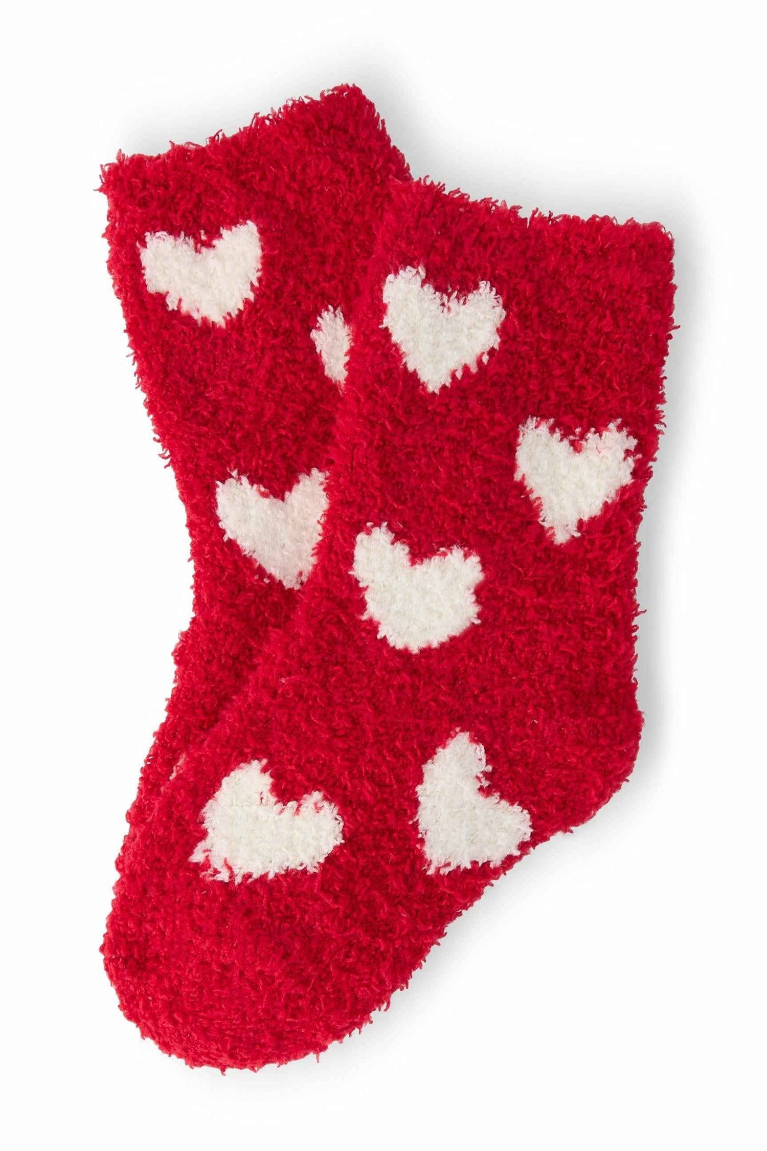 Red/Coconut Heart Cozy Socks by Mila & Rose