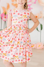 Retro Picnic Flutter Sleeve Twirl Dress - Image 4