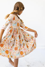 Retro Unicorns 3/4 Sleeve Pocket Twirl Dress - Image 2