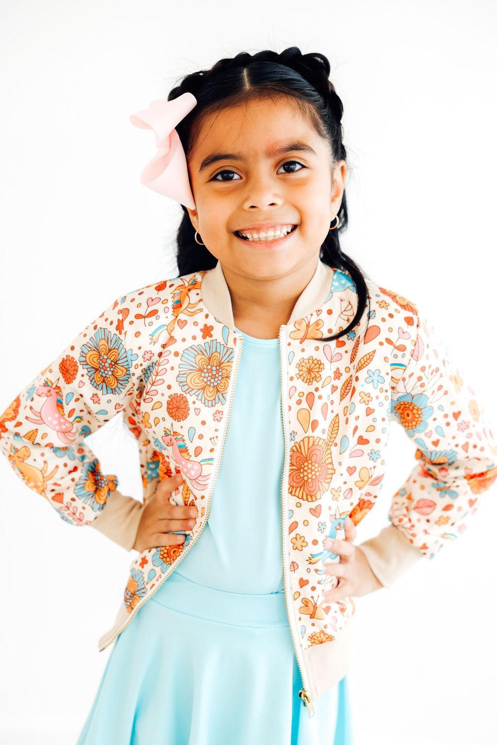 Retro Unicorns Satin Jacket - Image 3