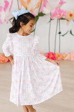 Ribbons & Roses 3/4 Sleeve Ruffle Twirl Dress - Image 2