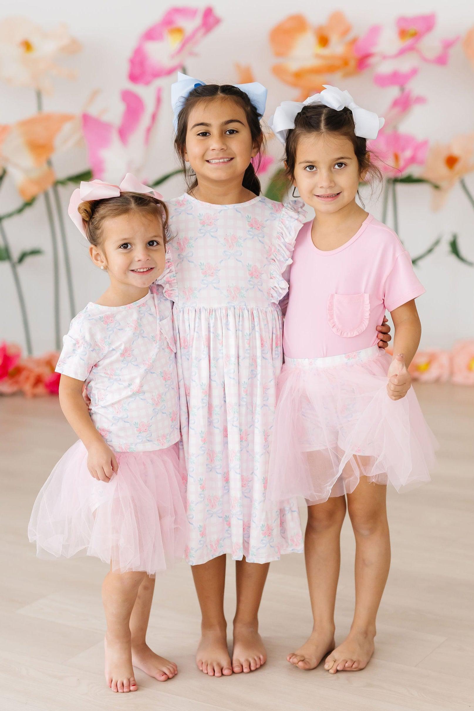 Ribbons & Roses 3/4 Sleeve Ruffle Twirl Dress - Image 4