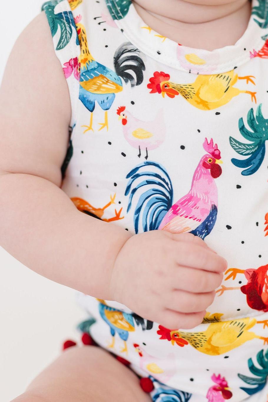 Rooster Pom Pom Romper - Image 3