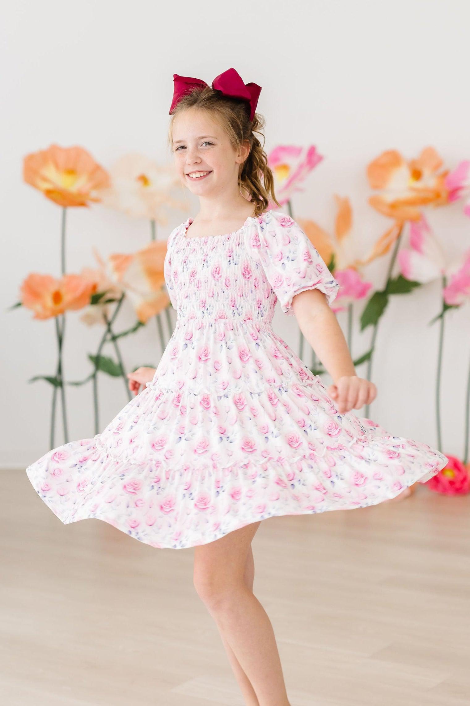 Rose Garden Smocked Ruffle Dress - Image 4