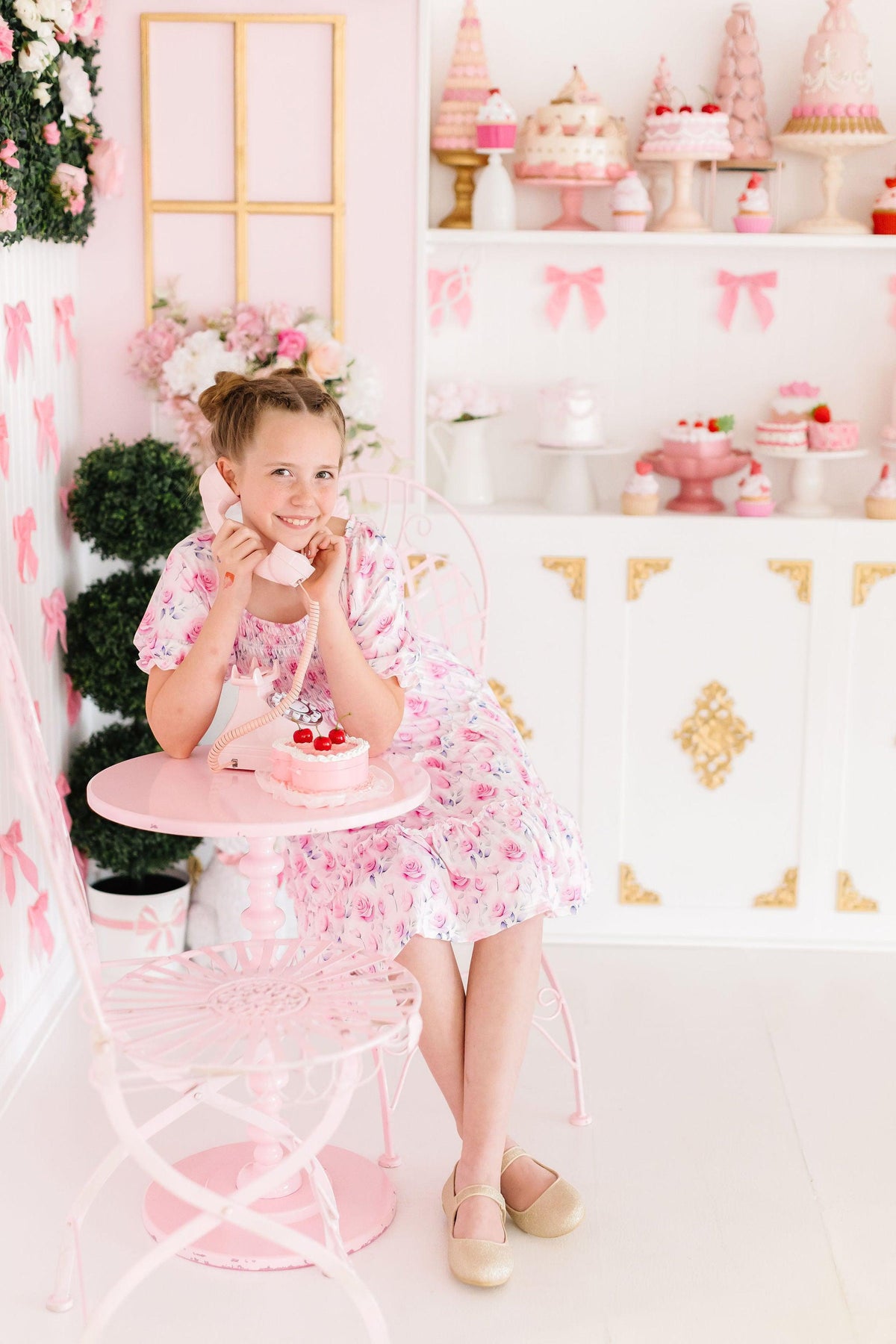 Rose Garden Smocked Ruffle Dress - Image 5
