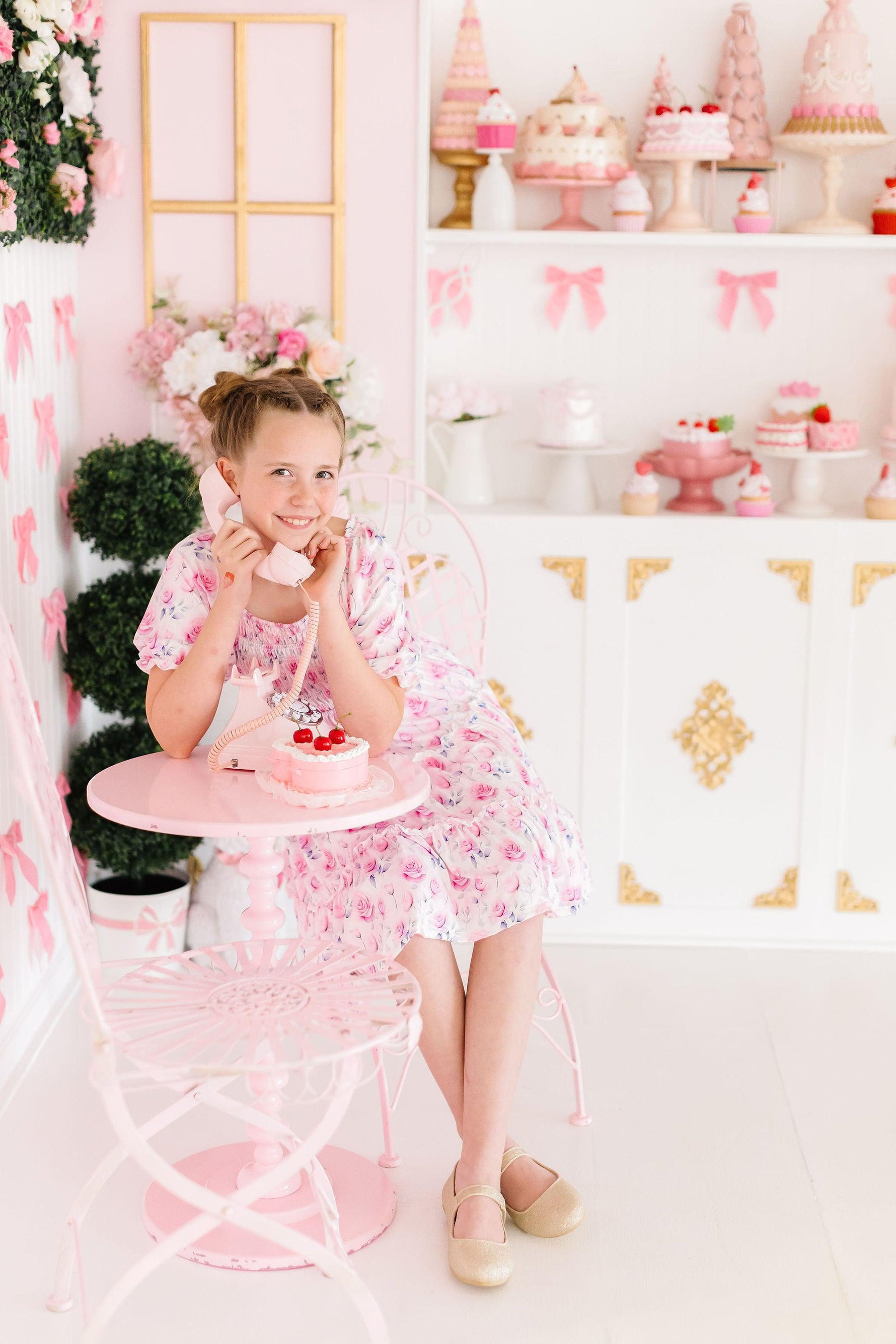 Rose Garden Smocked Ruffle Dress - Image 5