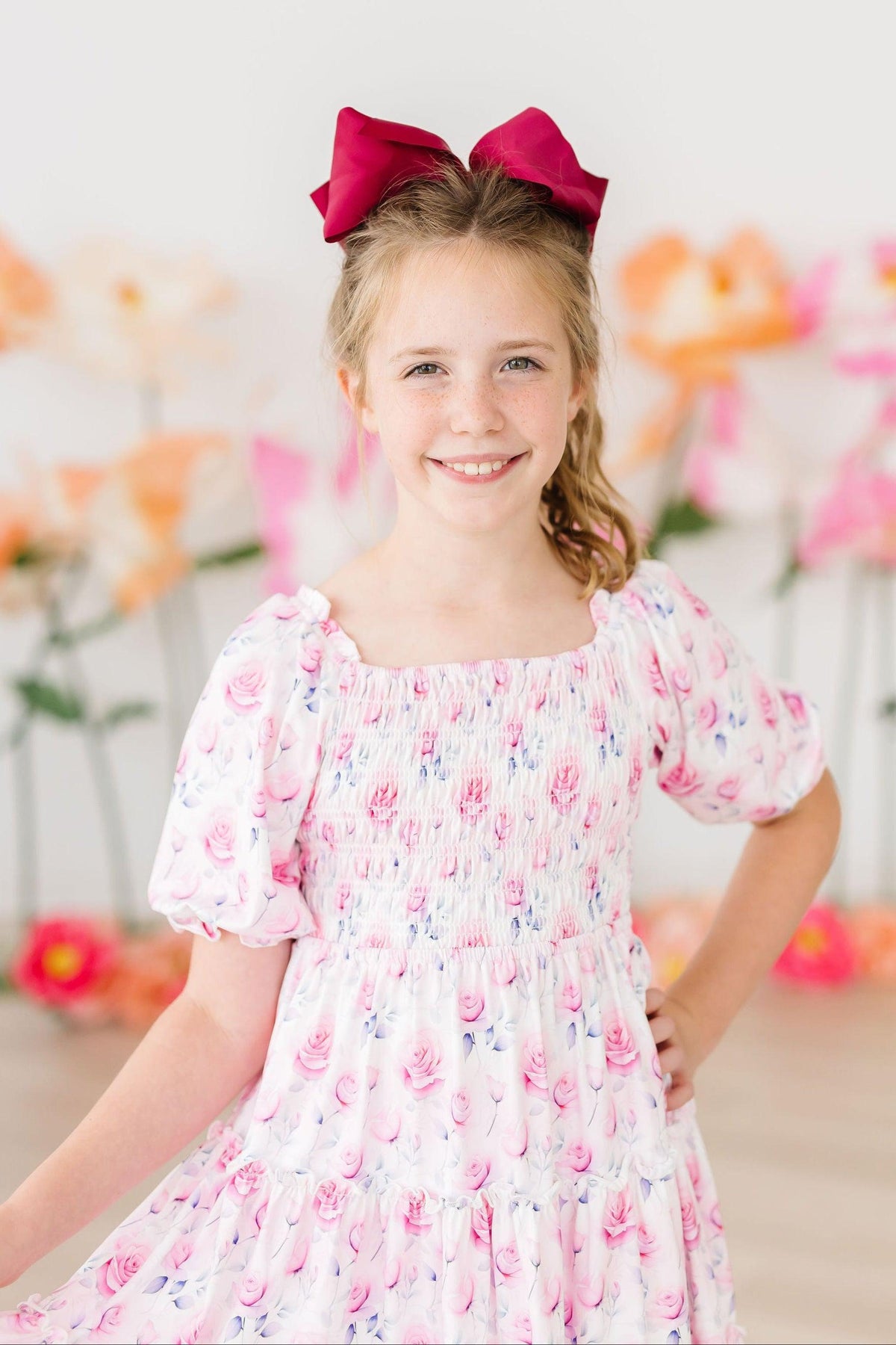 Rose Garden Smocked Ruffle Dress - Image 7