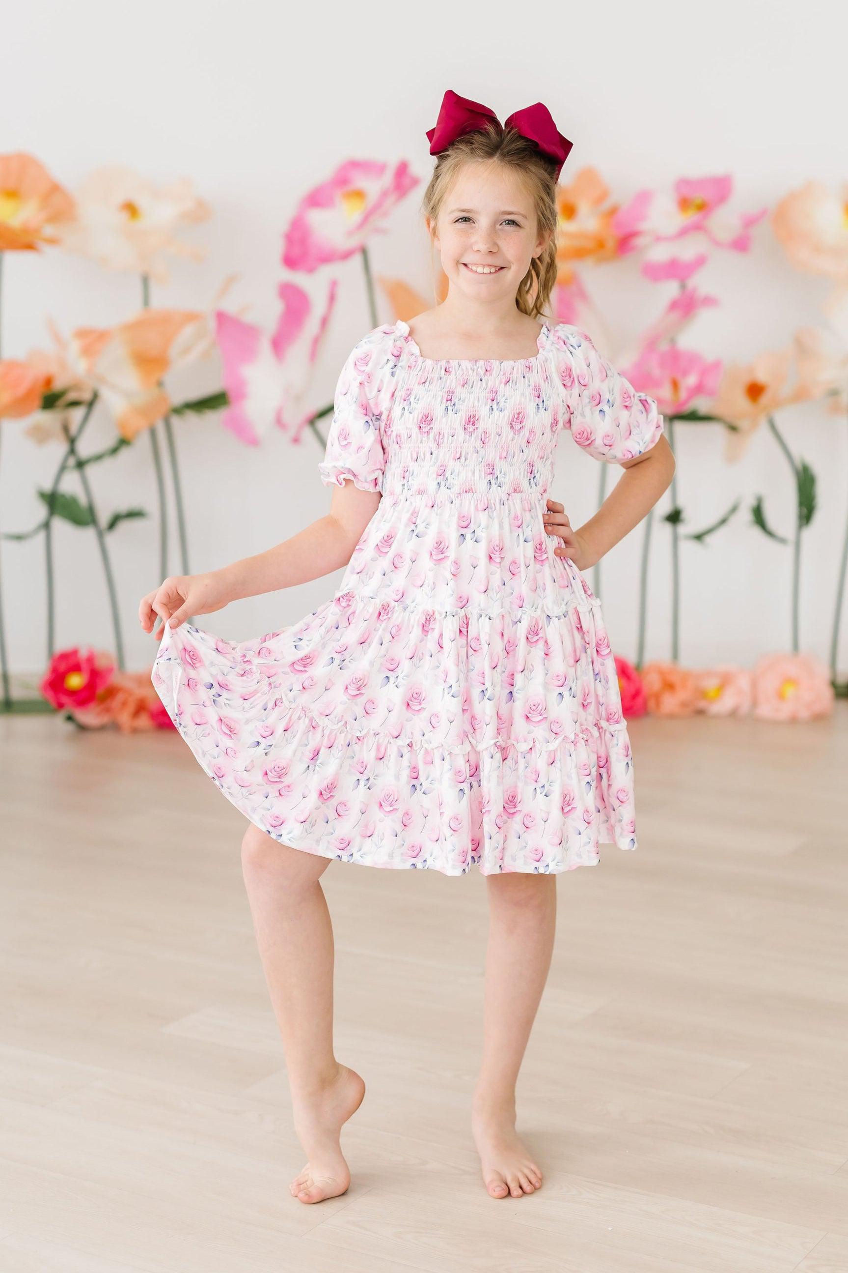 Rose Garden Smocked Ruffle Dress - Image 8