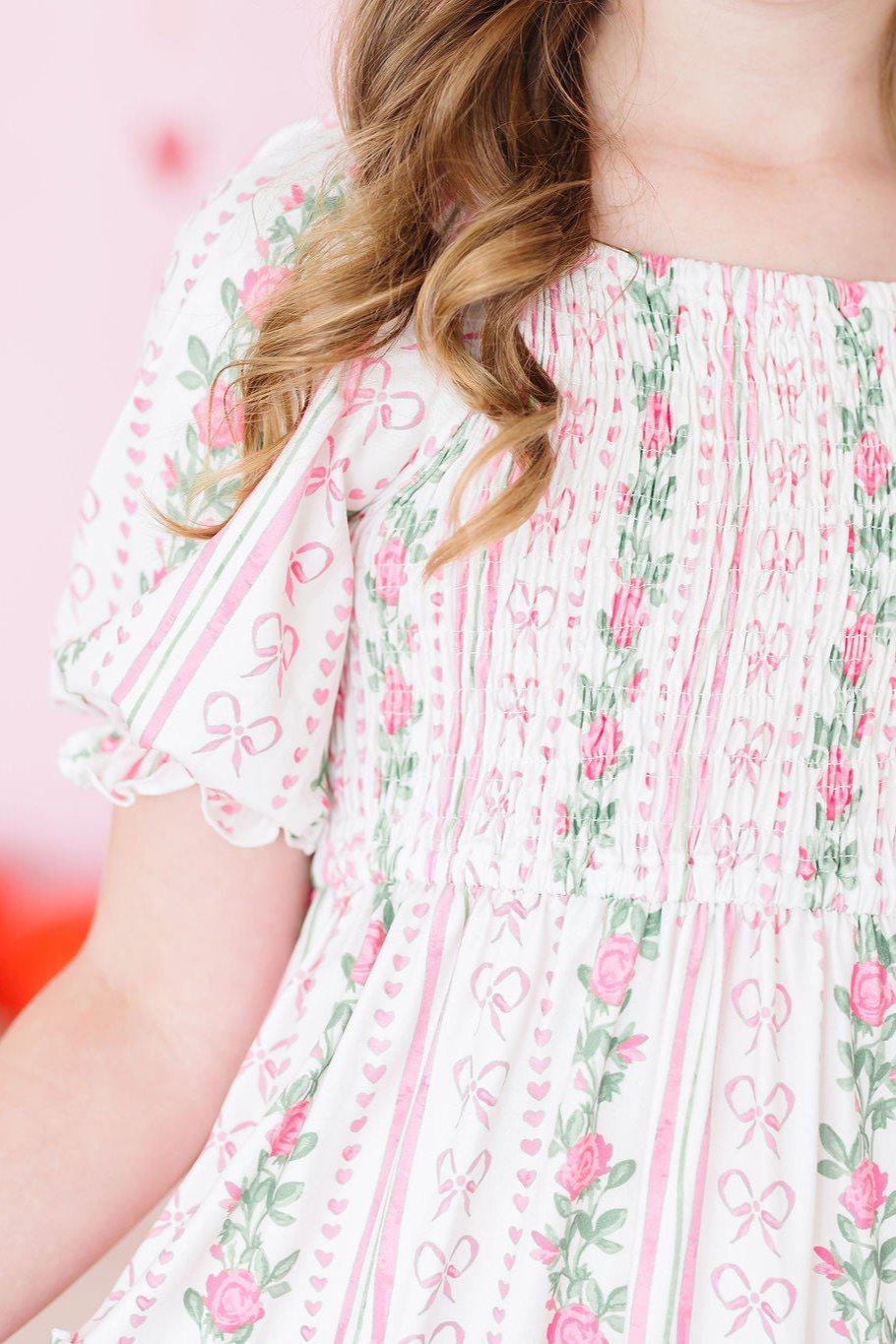 Rosebud Bows Smocked Ruffle Dress - Image 3