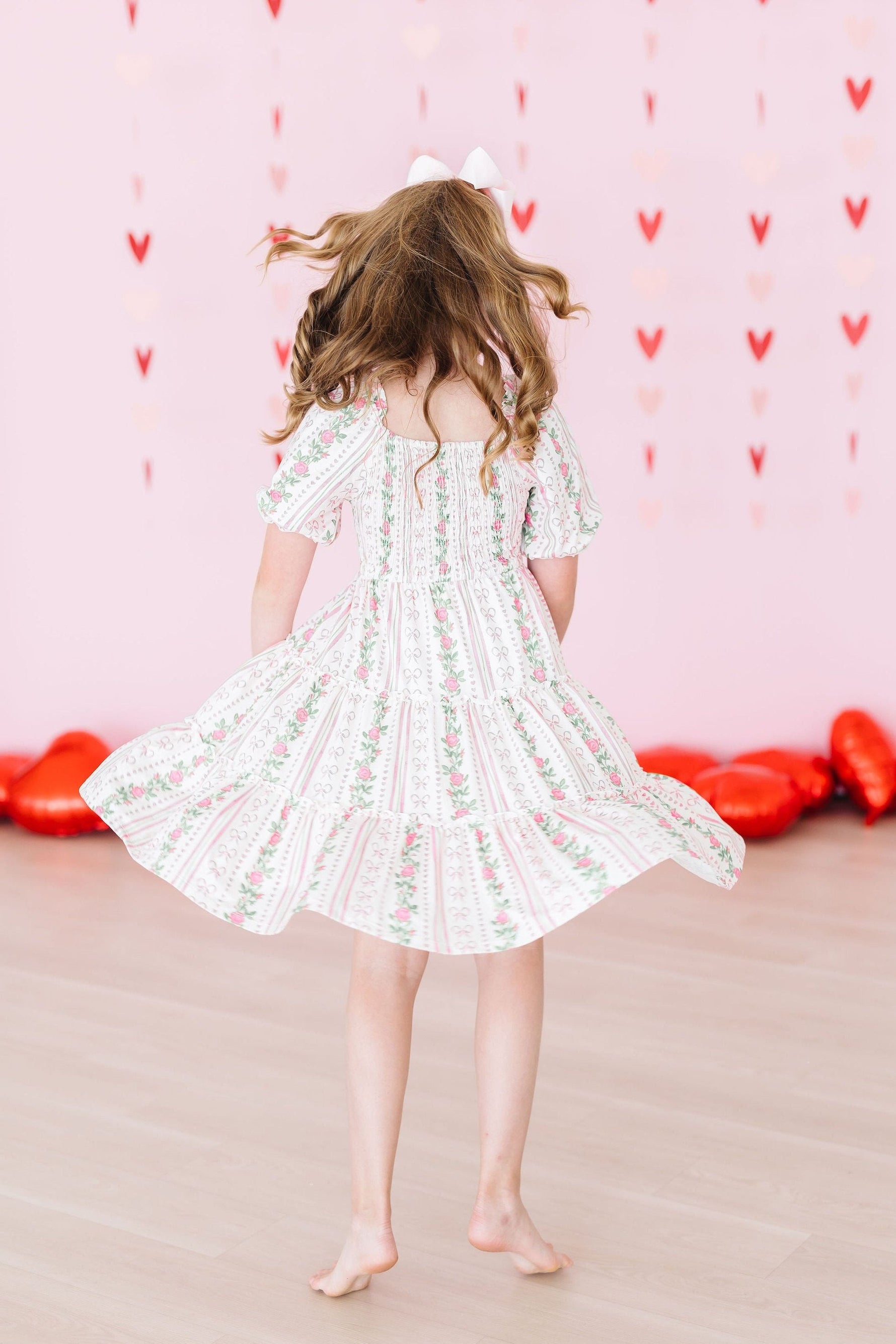 Rosebud Bows Smocked Ruffle Dress - Image 4