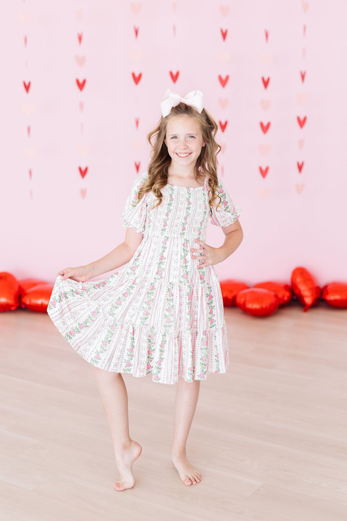 Rosebud Bows Smocked Ruffle Dress - Image 5
