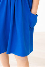 Royal Blue 3/4 Sleeve Pocket Twirl Dress - Image 4