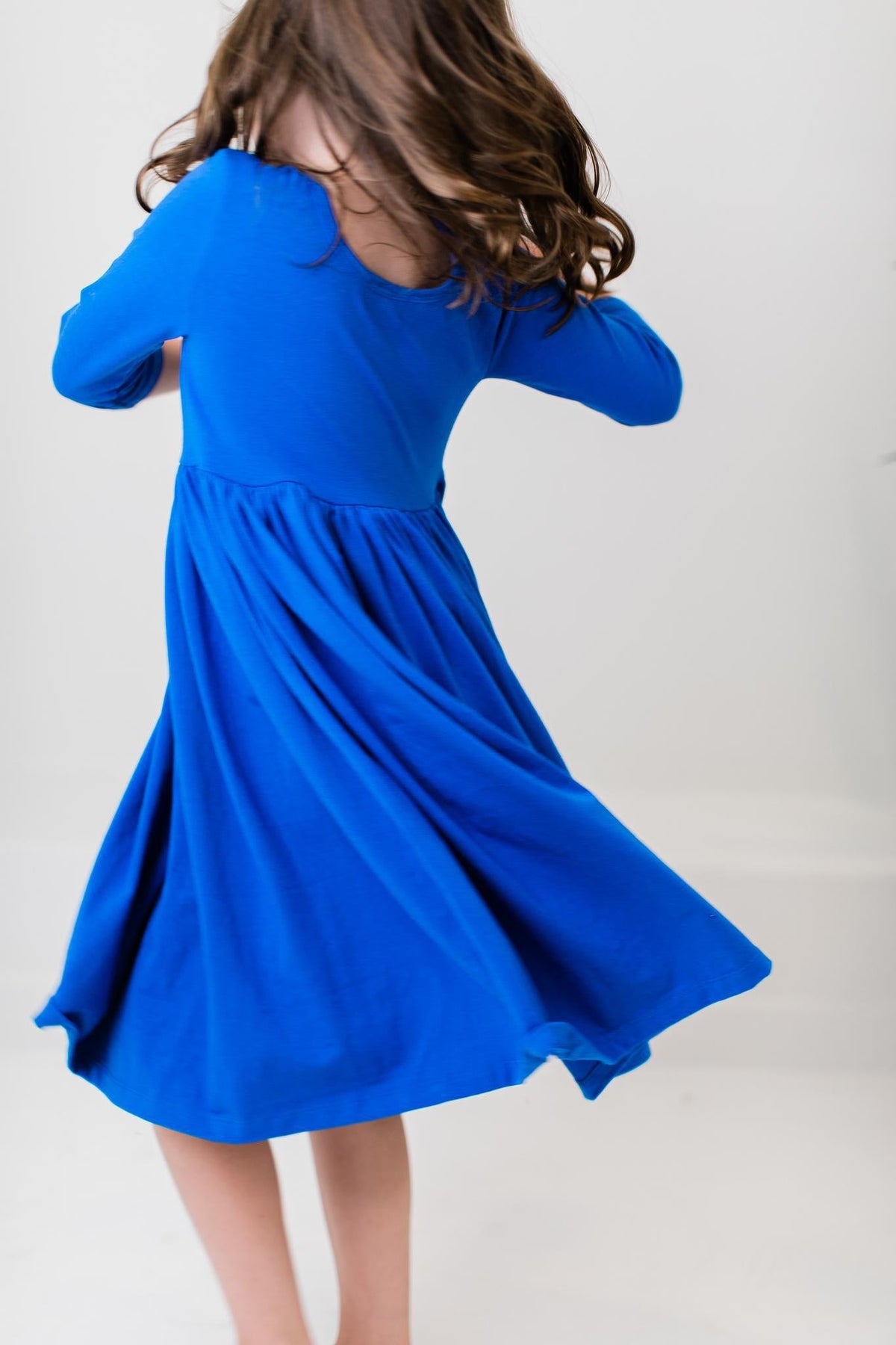 Royal Blue 3/4 Sleeve Pocket Twirl Dress - Image 5