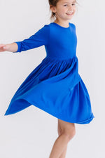 Royal Blue 3/4 Sleeve Pocket Twirl Dress - Image 7