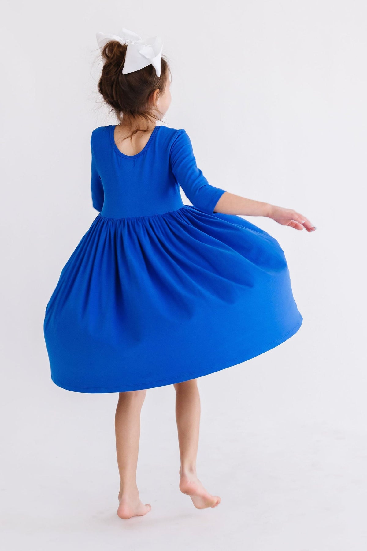 Royal Blue 3/4 Sleeve Pocket Twirl Dress - Image 8