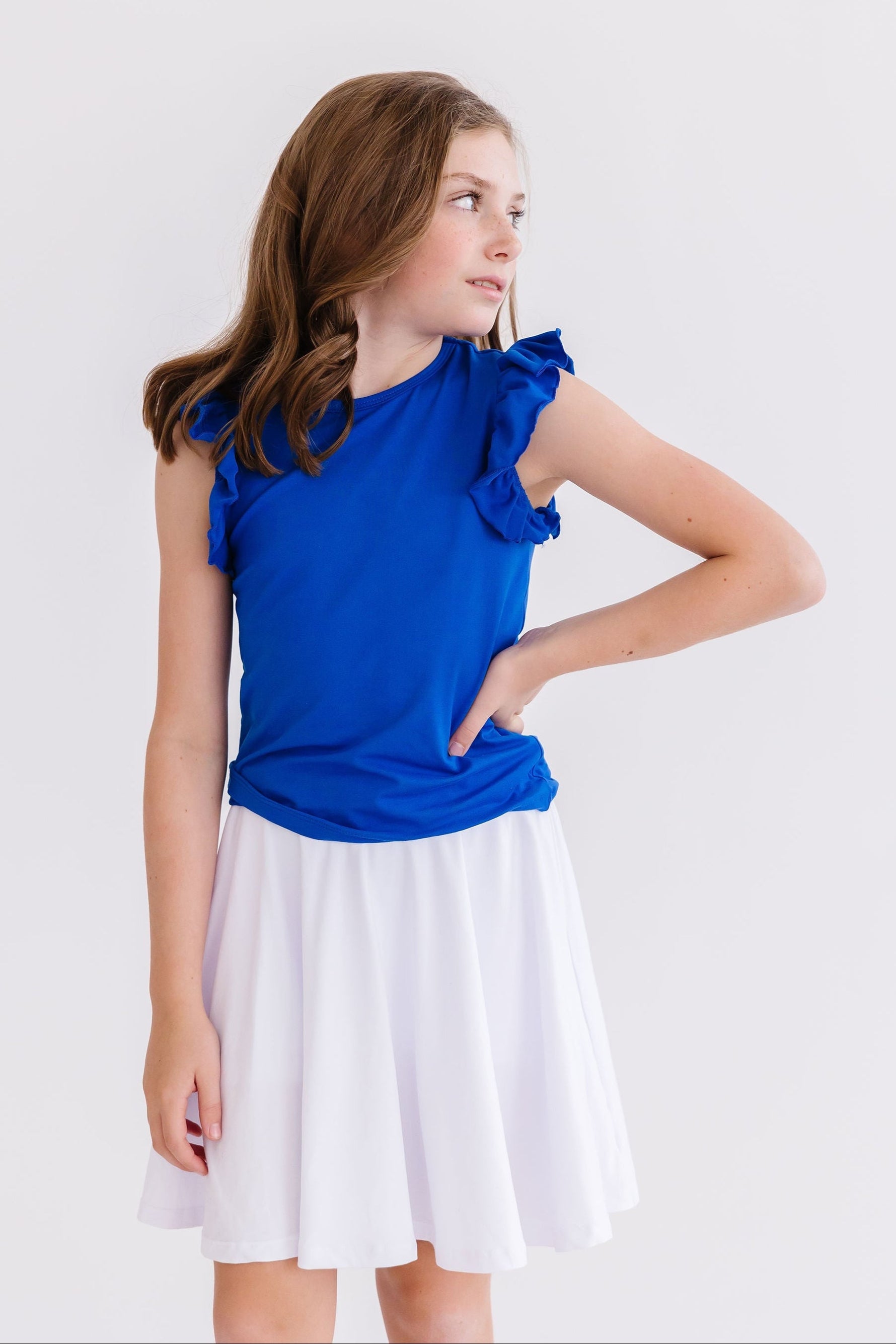 Royal Blue S/S Ruffle Tee - Image 3