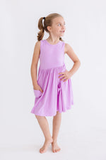 Bright Lilac Tank Pocket Twirl Dress - Image 2