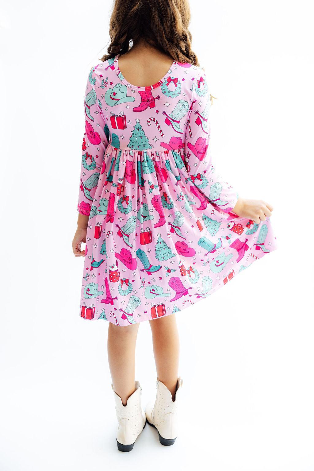Christmas Cowgirl L/S Pocket Twirl Dress - Image 4