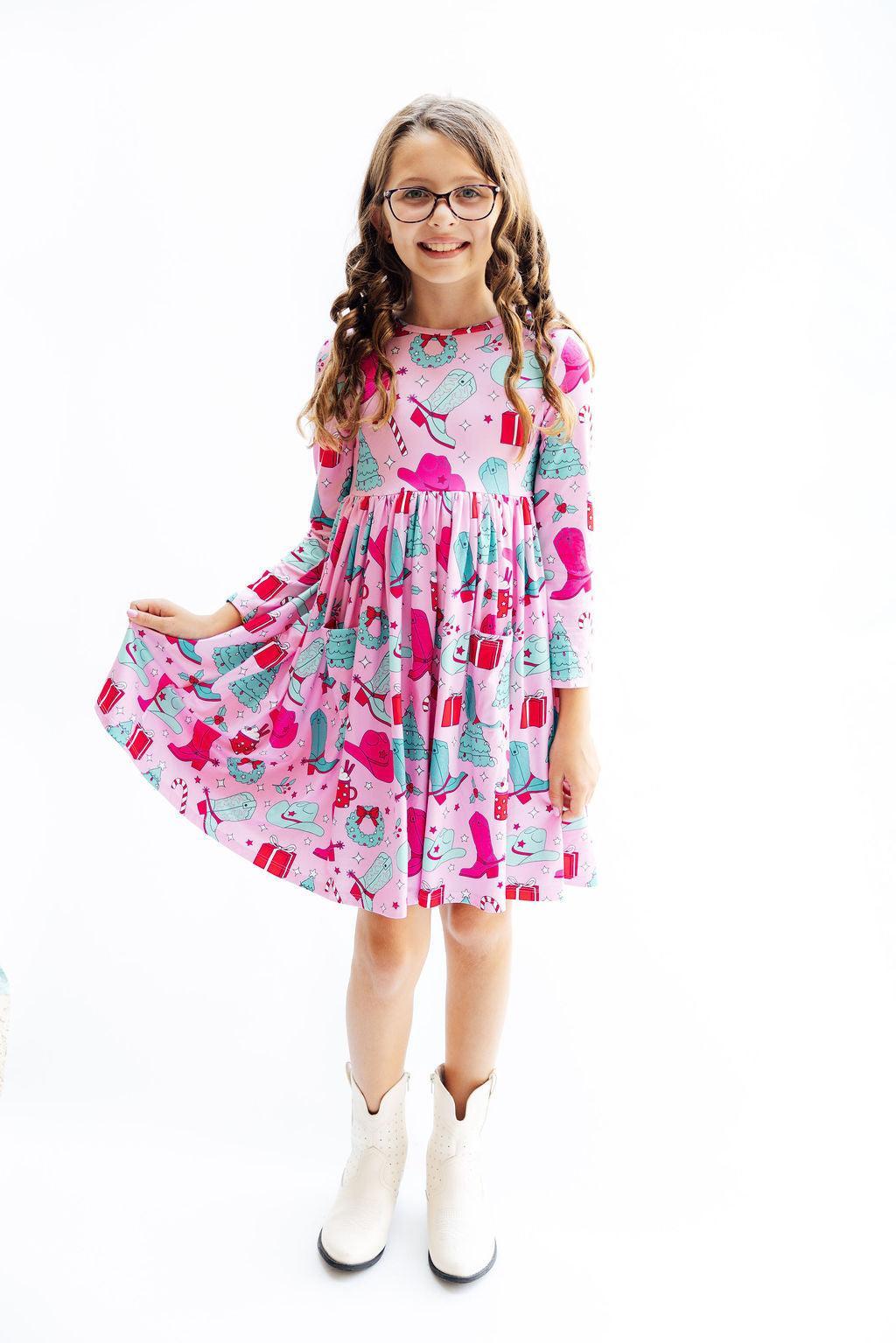 Christmas Cowgirl L/S Pocket Twirl Dress - Image 8