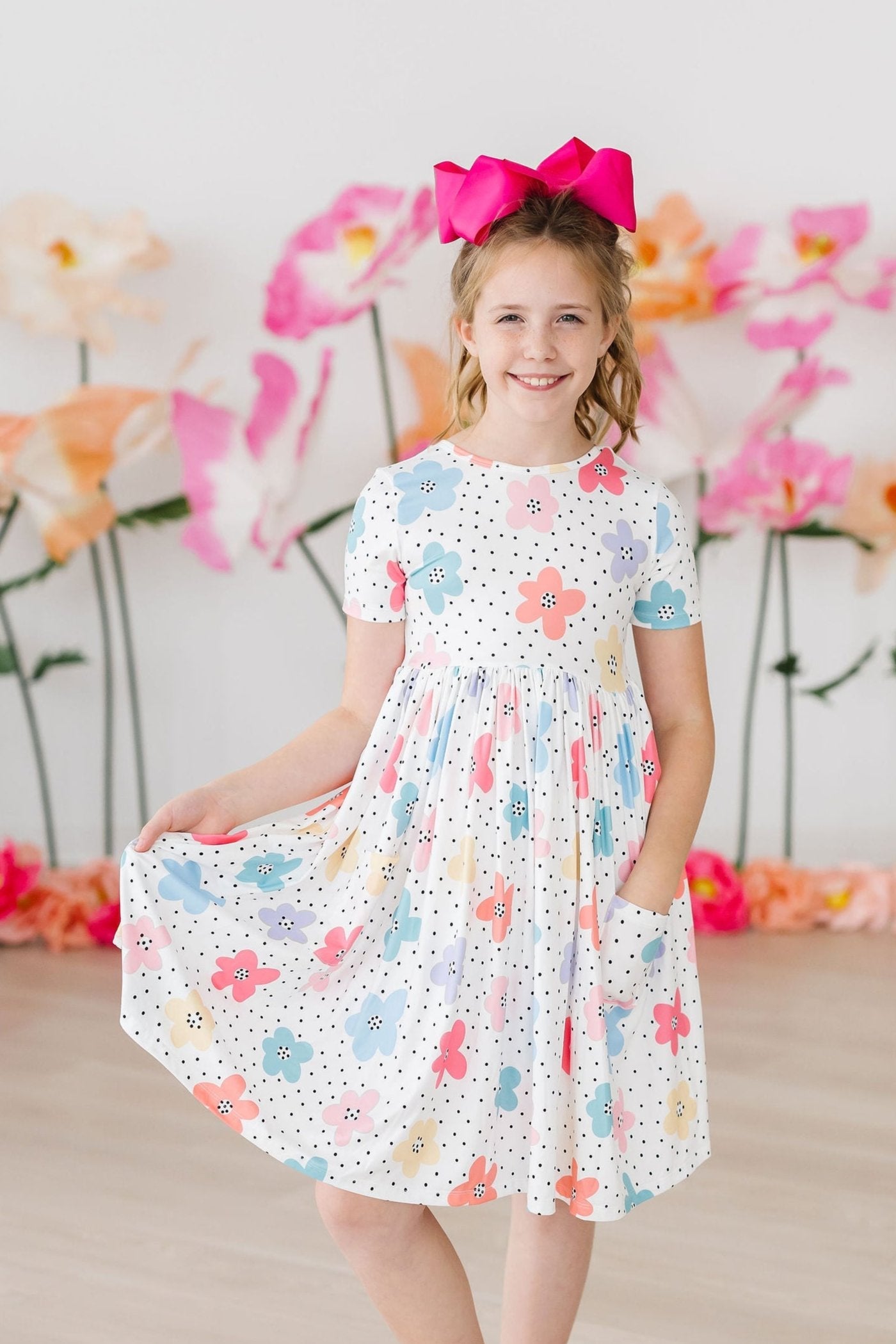 Dots & Daisies S/S Pocket Twirl Dress - Image 3