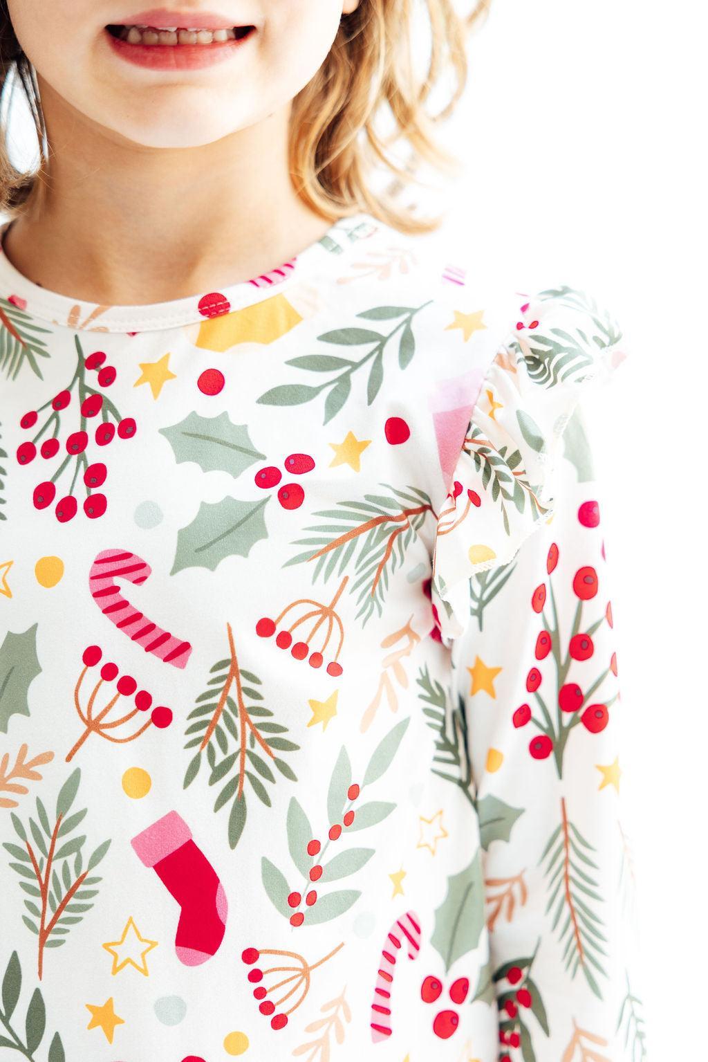 Holly Jolly Christmas L/S Ruffle Tee - Image 2