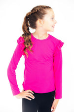 Hot Pink L/S Ruffle Tee - Image 2
