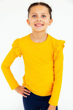 Mustard L/S Ruffle Tee - Image 3