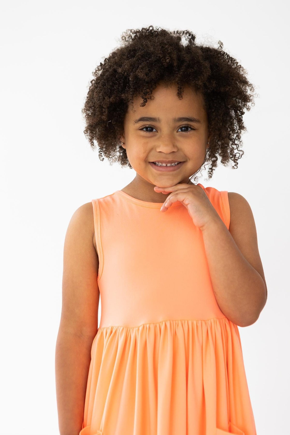 Neon Coral Tank Pocket Twirl Dress - Image 2