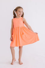 Neon Coral Tank Pocket Twirl Dress - Image 4