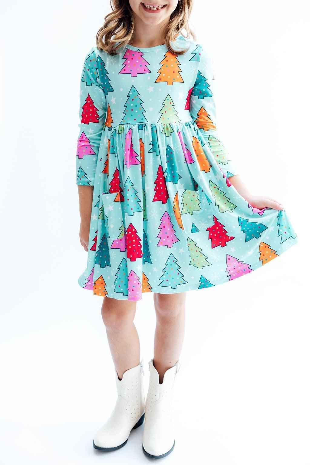 Oh Christmas Tree L/S Pocket Twirl Dress