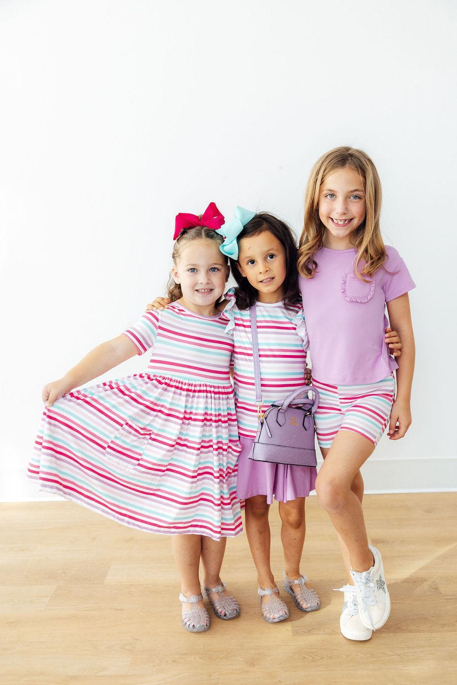 Pastel Stripes S/S Pocket Twirl Dress - Image 2